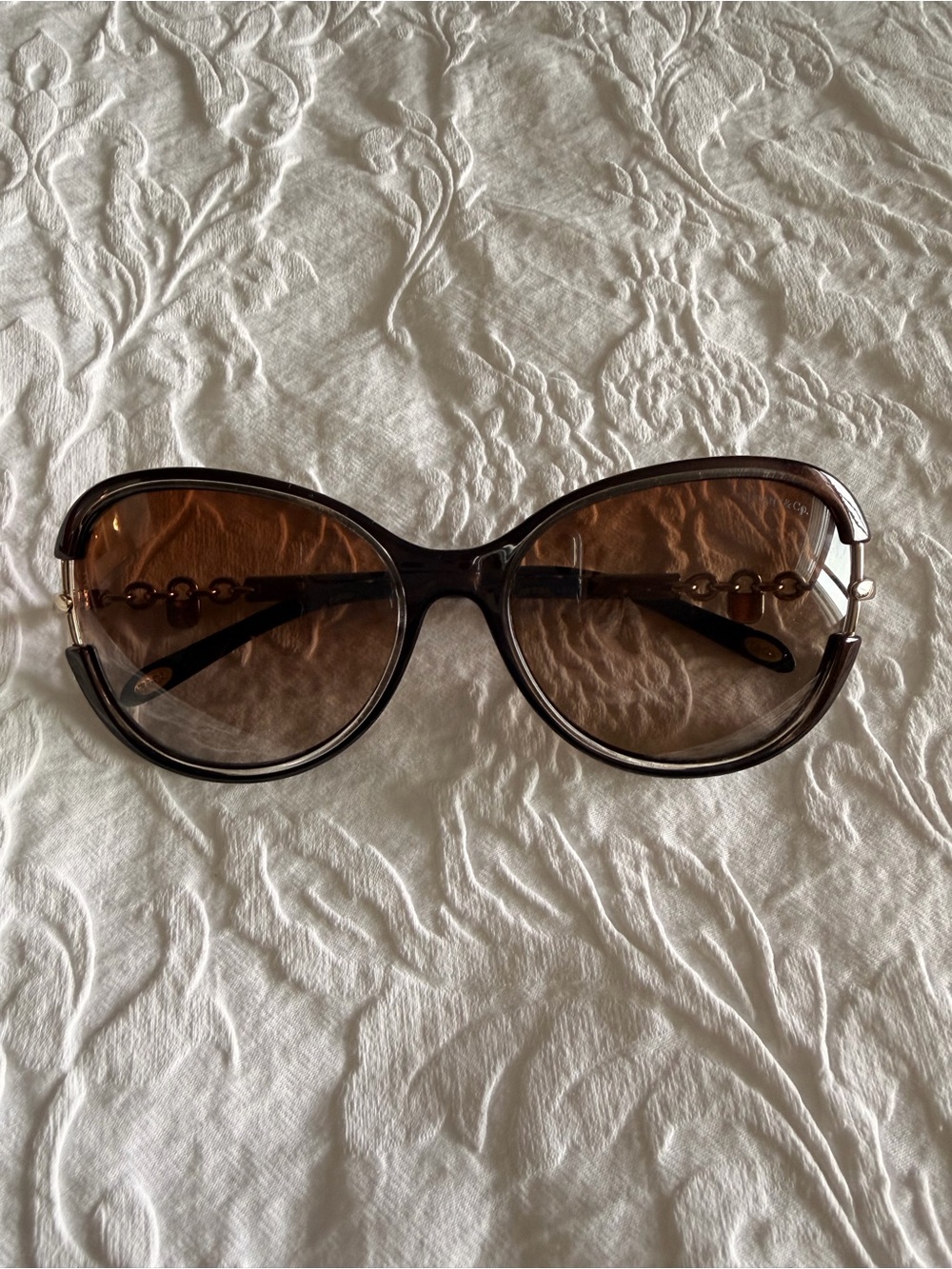 Tiffany & Co. Brown Gradient Women’s Sunglasses with Gold Accents - Picture 2 of 7